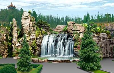 塑（sù）石假山瀑布效果图